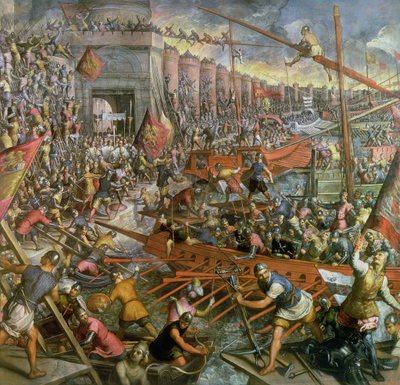 The Capture of Constantinople in 1204 by Jacopo Robusti Tintoretto
